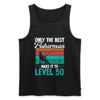 50 Year Old Vintage Fishing 50th Birthday Fisher - Männer Premium Bio Tank Top - Schwarz - Vorne - Michal (187cm)