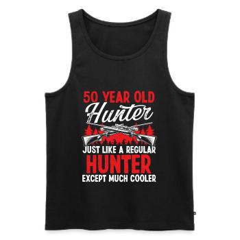 Chasseur de 50 ans chasseur 50e anniversaire pour hommes - Débardeur bio Premium Homme - noir - Devant - Michal (187cm)