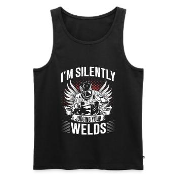 Welders Gifts, Funny Welder Welder Shirt, Welding - Men's Premium Organic Tank Top - black - Front - Michal (187cm)