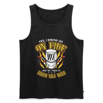 Welders Gifts, Funny Welder Welder Shirt, Welding - Men's Premium Organic Tank Top - black - Front - Michal (187cm)
