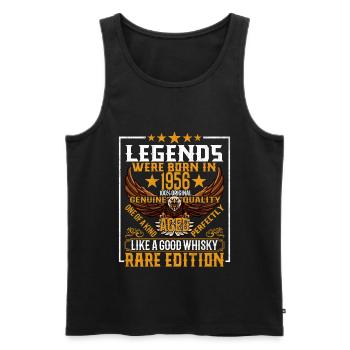 Legends Born in 1956, Aged Like Whisky - Men's Premium Organic Tank Top - black - Front - AI Model Male 178 light (178cm)