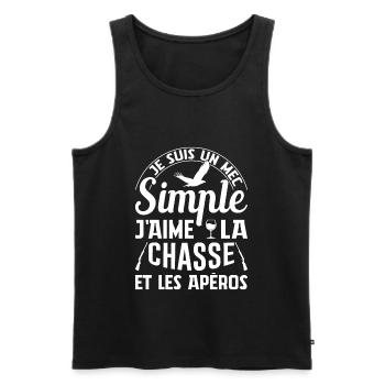 Chasse Et Apéros Chasser Cadeau Anniversaire Mec - Débardeur bio Premium Homme - noir - Devant - Michal (187cm)