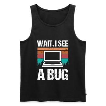 Quality Assurance Wait I see a Bug Software Code - Men's Premium Organic Tank Top - black - Front - AI Model Male 178 light (178cm)