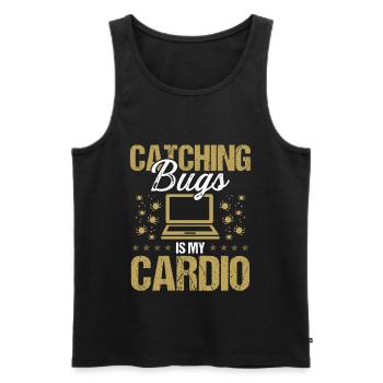 Quality Assurance Catching Bugs is my Cardio Code - Men's Premium Organic Tank Top - black - Front - Michal (187cm)