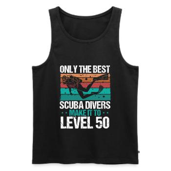 Niveau 50 ans Scuba Diver 50e anniversaire Plongée - Débardeur bio Premium Homme - noir - Devant - Michal (187cm)