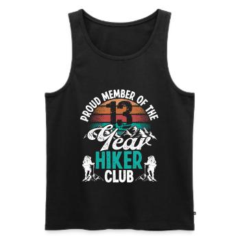 13 Year Old Hiker Mountains Hiking Birthday 13 - Männer Premium Bio Tank Top - Schwarz - Vorne - AI Model Male 178 light (178cm)
