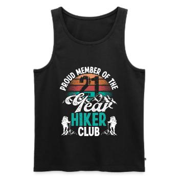 21 Year Old Hiker Mountains Hiking Birthday 21 - Männer Premium Bio Tank Top - Schwarz - Vorne - Michal (187cm)