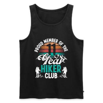 11 Year Old Hiker Mountains Hiking Birthday 11 - Männer Premium Bio Tank Top - Schwarz - Vorne - AI Model Male 178 light (178cm)