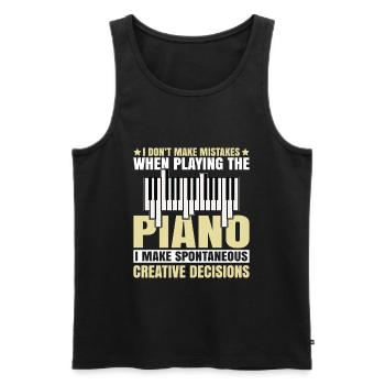 Musique Piano Instrument De Musique Idée Cadeau Dj - Débardeur bio Premium Homme - noir - Devant - AI Model Male 178 light (178cm)