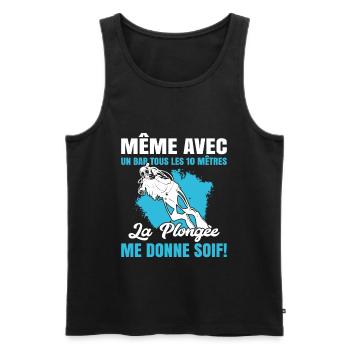 La Plongée Me Donne Soif Mer Cadeau Plongeur Apnée - Débardeur bio Premium Homme - noir - Devant - Michal (187cm)