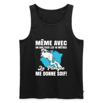 La Plongée Me Donne Soif Mer Cadeau Plongeur Apnée - Débardeur bio Premium Homme - noir - Devant - Michal (187cm)