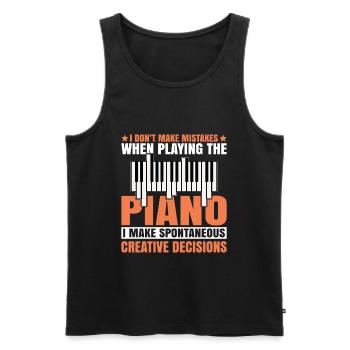 Musique Piano Instrument De Musique Idée Cadeau Dj - Débardeur bio Premium Homme - noir - Devant - AI Model Male 178 light (178cm)