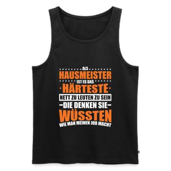 Hausmeister Facility Manager Hauswart Geschenkidee - Männer Premium Bio Tank Top - Schwarz - Vorne - Michal (187cm)
