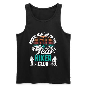 60 Year Old Hiker Mountains Hiking Birthday 60 - Männer Premium Bio Tank Top - Schwarz - Vorne - AI Model Male 178 light (178cm)