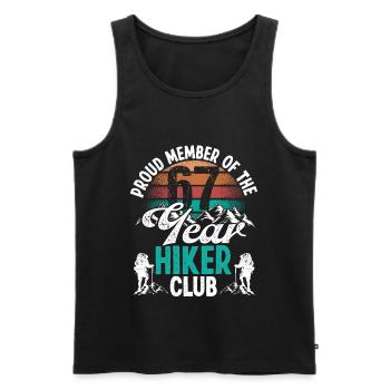 67 Year Old Hiker Mountains Hiking Birthday 67 - Männer Premium Bio Tank Top - Schwarz - Vorne - AI Model Male 178 light (178cm)