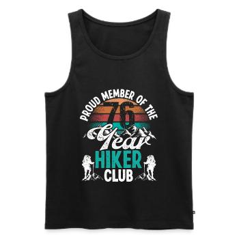 76 Year Old Hiker Mountains Hiking Birthday 76 - Männer Premium Bio Tank Top - Schwarz - Vorne - AI Model Male 178 light (178cm)