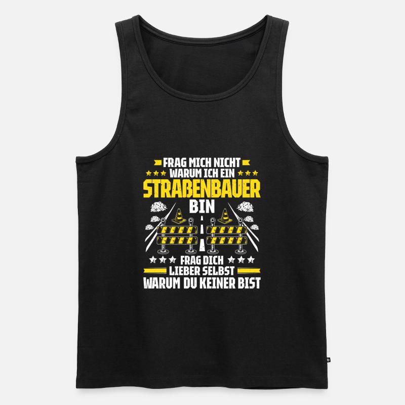 Straßenbauer Asphaltbauer Straßenbau - Männer Premium Bio Tank Top - Schwarz