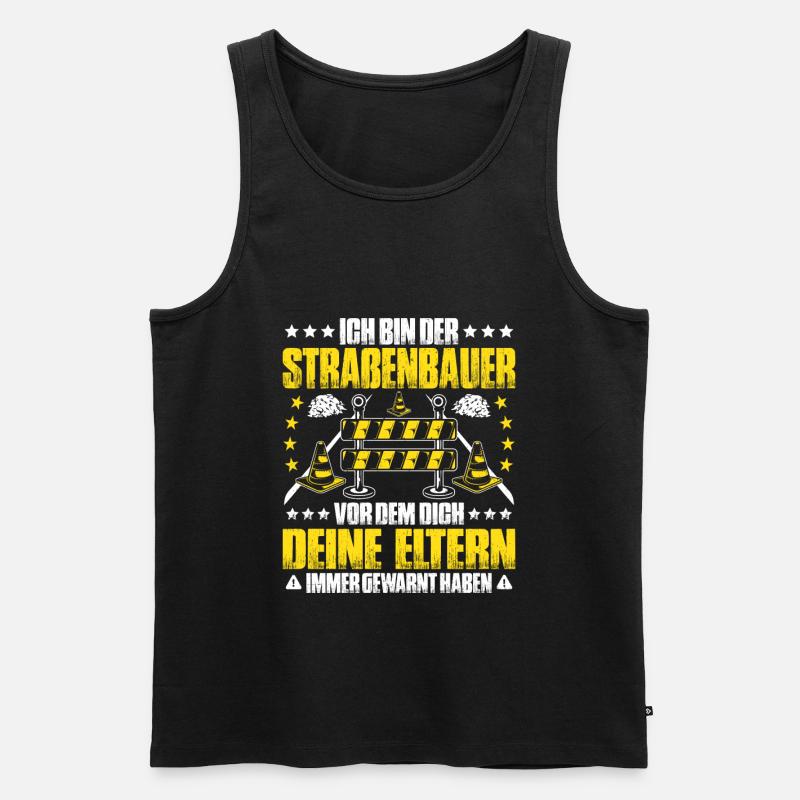 Straßenbauer Asphaltbauer Straßenbau - Männer Premium Bio Tank Top - Schwarz