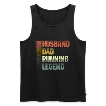 Mari Père Running Legend Runner Marathon - Débardeur bio Premium Homme - noir - Devant - Michal (187cm)