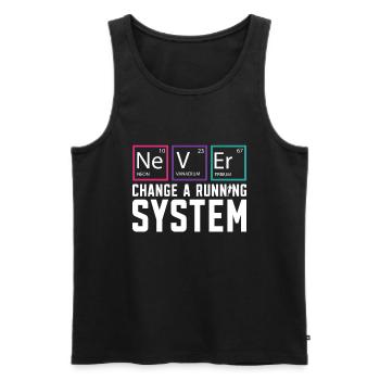Never Change A Running System Runner Marathon - Men's Premium Organic Tank Top - black - Front - Michal (187cm)