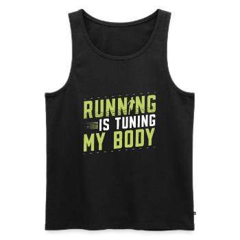Courir, c’est régler mon body runner Marathon Trail - Débardeur bio Premium Homme - noir - Devant - Michal (187cm)
