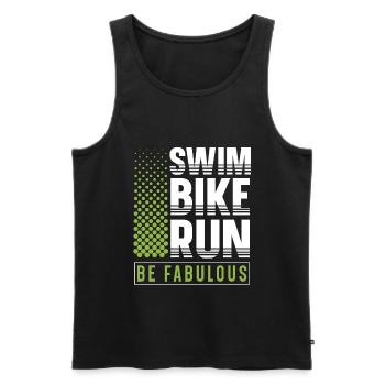 Swim Bike Run Be Fabulous Triathlon Athlete Swim - Men's Premium Organic Tank Top - black - Front - AI Model Male 178 light (178cm)