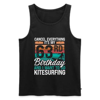 63 Birthday Kiteboarding Kitesurfer 63 Year Old - Männer Premium Bio Tank Top - Schwarz - Vorne - AI Model Male 178 light (178cm)