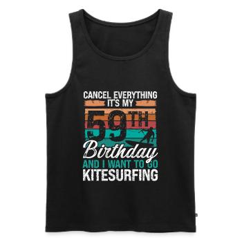 59 Birthday Kiteboarding Kitesurfer 59 Year Old - Männer Premium Bio Tank Top - Schwarz - Vorne - Michal (187cm)