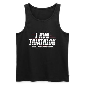 Ich Laufe Triathlon Triathlon Athlet Schwimmen - Männer Premium Bio Tank Top - Schwarz - Vorne - Michal (187cm)