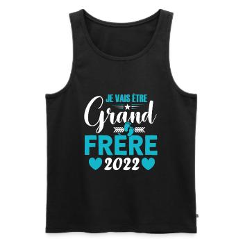 Grand-frère 2022 Idée Cadeau De Grossesse Big Bro - Débardeur bio Premium Homme - noir - Devant - Michal (187cm)