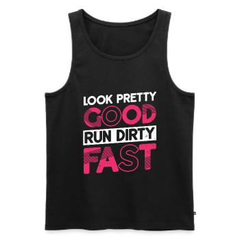 Looks pretty good, runs dirty and fast - Men's Premium Organic Tank Top - black - Front - AI Model Male 178 light (178cm)