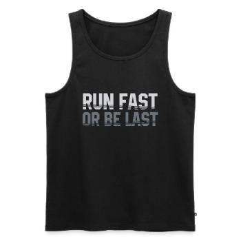 Run fast or be the last runner - Men's Premium Organic Tank Top - black - Front - AI Model Male 178 light (178cm)