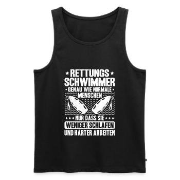 Rettungsschwimmer Wasserrettung Lifesaver - Männer Premium Bio Tank Top - Schwarz - Vorne - Michal (187cm)