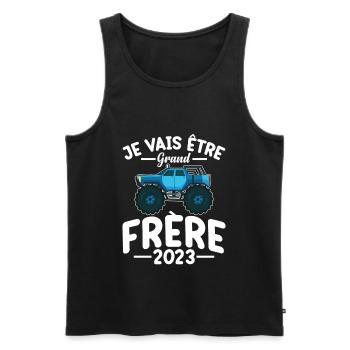 Je Vais Être Grand Frère 2023 Idée Cadeau Amour - Débardeur bio Premium Homme - noir - Devant - Michal (187cm)
