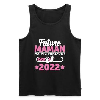 Future Maman 2022 Enceinte Idée Cadeau Amour Coeur - Débardeur bio Premium Homme - noir - Devant - Michal (187cm)