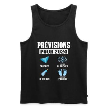 Prévisions Pour 2024 Maman Enceinte Idée Cadeau - Débardeur bio Premium Homme - noir - Devant - Michal (187cm)