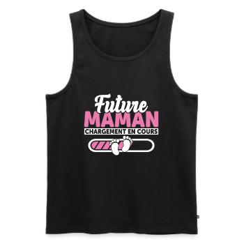 Future Maman Idée Cadeau Enceinte Amour Cool - Débardeur bio Premium Homme - noir - Devant - Michal (187cm)
