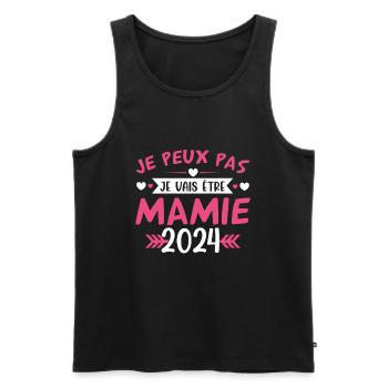 Mamie 2024 Cadeau Enceinte Maman Anniversaire Cool - Débardeur bio Premium Homme - noir - Devant - Michal (187cm)