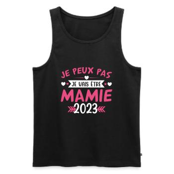 Mamie 2023 Cadeau Enceinte Maman Anniversaire Cool - Débardeur bio Premium Homme - noir - Devant - Michal (187cm)