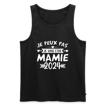 Mamie 2024 Cadeau Enceinte Maman Anniversaire Cool - Débardeur bio Premium Homme - noir - Devant - Michal (187cm)