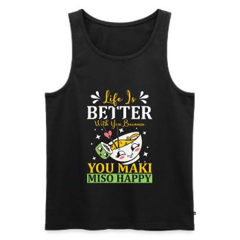 Sie Maki Miso Glücklich Ramen Liebhaber Japan - Männer Premium Bio Tank Top - Schwarz - Vorne - Michal (187cm)