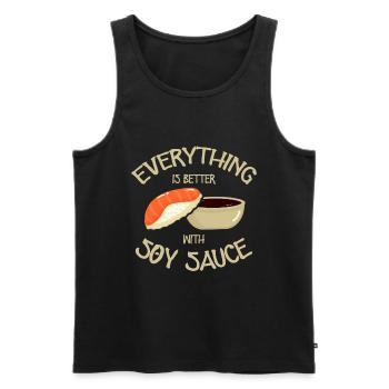 Alles Ist Besser Sushi-liebhaber Japan - Männer Premium Bio Tank Top - Schwarz - Vorne - AI Model Male 178 light (178cm)