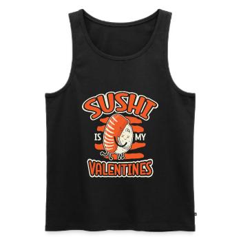 Sushi is my Valentine's sushi lover Japan - Men's Premium Organic Tank Top - black - Front - AI Model Male 178 light (178cm)