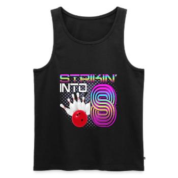 Striking Into 8 Bowling Bowler 8. Geburtstag - Männer Premium Bio Tank Top - Schwarz - Vorne - AI Model Male 178 light (178cm)