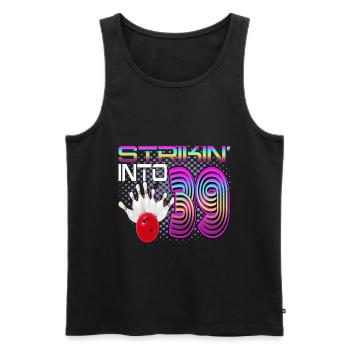 Striking Into 39 Bowling Bowler 39. Geburtstag - Männer Premium Bio Tank Top - Schwarz - Vorne - AI Model Male 178 light (178cm)