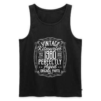 1980 Birthday Kitesurfer Kiteboarding Born in 1980 - Männer Premium Bio Tank Top - Schwarz - Vorne - Michal (187cm)