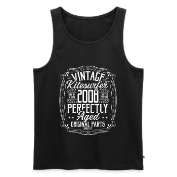 2008 Birthday Kitesurfer Kiteboarding Born in 2008 - Männer Premium Bio Tank Top - Schwarz - Vorne - Michal (187cm)