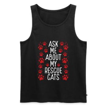 Cat Rescuer Posez-moi des questions sur mes chats de sauvetage - Débardeur bio Premium Homme - noir - Devant - Michal (187cm)