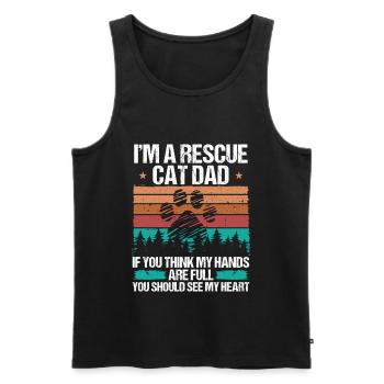 Cat Rescuer Dad Foster Animal Fathers Day - Men's Premium Organic Tank Top - black - Front - Michal (187cm)