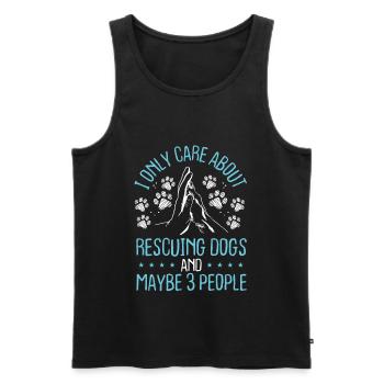 Dog Rescuer Ne se soucie que du sauvetage des chiens Animal - Débardeur bio Premium Homme - noir - Devant - Michal (187cm)